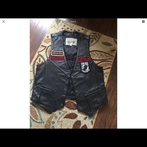 Harley Davidson Vest  LEATHER EUC